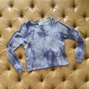 For the Republic Purple Crop Thermal Log Sleeve Shirt size XS, fits like Small